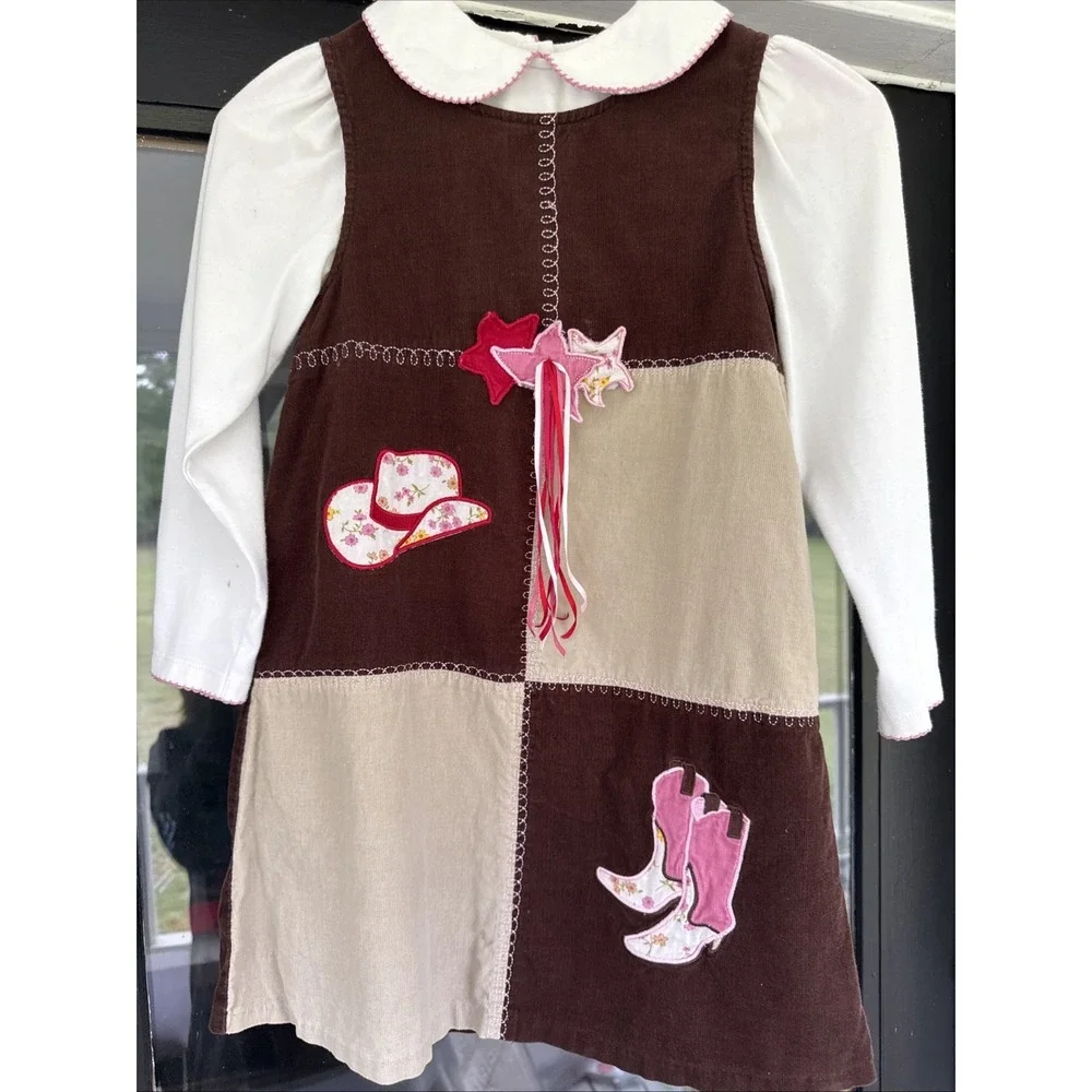 Girls Bonnie‎ Jean Corduroy Dress & Shirt Size 6X Brown